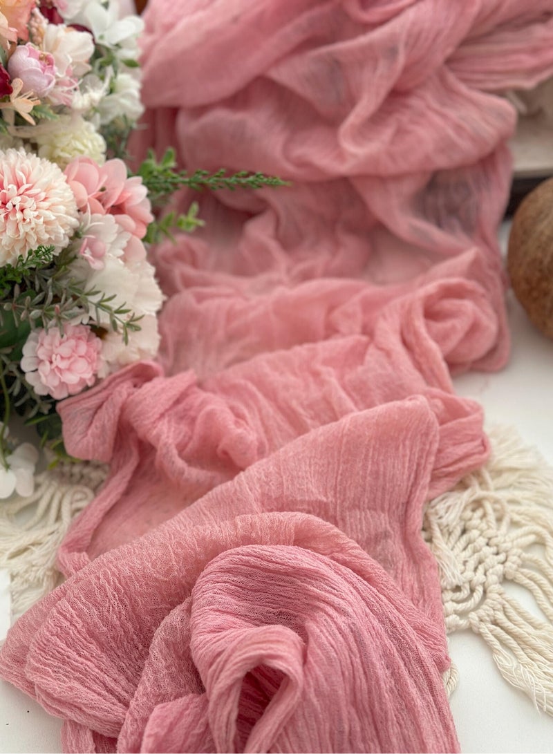 Cheesecloth Table Runner 90 x 300 cm Gauze Table Decoration, Boho Translucent Table Cloth for Wedding Reception Bridal Shower Party Decoration Table Cover - Image 4